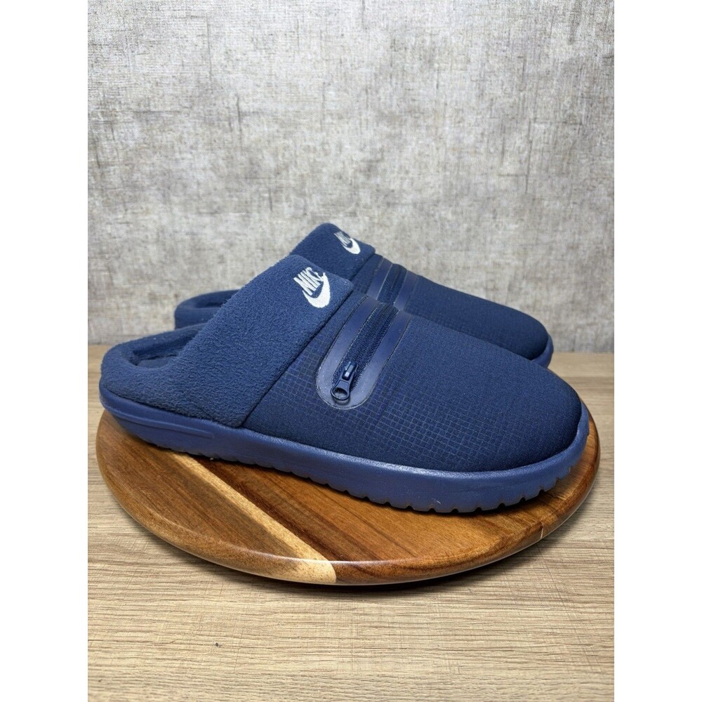 Nike Burrow Slides Cozy Slip On Slippers Midnight Navy Blue FZ7942-400 Size 9